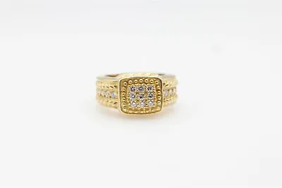 $3950 Signed Judith Ripka .50ct VS G Diamond 18k Yellow Gold Band Ring 16.5g • $1250