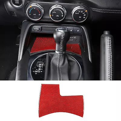 Red Carbon Fiber Centre Console Panel Sticker Trim Fits Mazda MX-5 Miata 2016-23 • $25.99