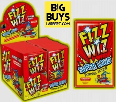£10 • Buy Box 50 Strawberry Fizz Wiz Space Dust Popping Candy Retro Sweets Fiz Wizz Sealed