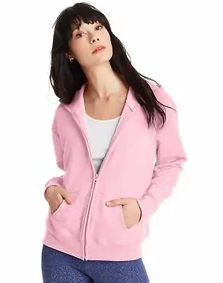 $16 • Buy Hanes Full-Zip Hoodie Sweatshirt Womens ComfortSoft EcoSmart Pockets Soft Ribbed