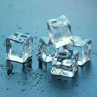 20x Fake Artificial Acrylic Ice Cubes 3cm Square Clear Party Supplies DIY Craft • £9.78