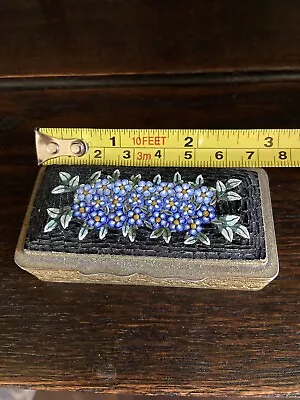 Gorgeous Italian Micro Mosaic Blue Flower Floral Italy Trinket Pill Box • $130