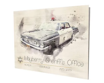 Mayberry Sheriff's Office Ford Galaxy Honor Courage 16x20 Aluminum Wall Art • $29.95