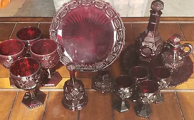 Vintage Avon 1876 Cape Cod Ruby Red Set Of 14 Pieces • $149.99