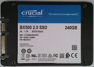 Crucial BX500 - 2.5  - SATA - SSD - 120GB 240GB 480GB • £14