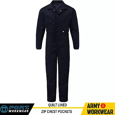 Fort Padded Boilersuit Warm Thermal Quilted Lined Coverall Winter Blue Overall  • £36.95