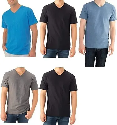 Fruit Of The Loom Men's V-Neck Tee (Pack Of 5) MANY COLORS AVAILABLE • $24.99