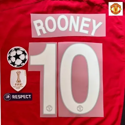 Manchester United ROONEY #10 Nameset 2009/10 + Champions League Patch Badge • $30.31