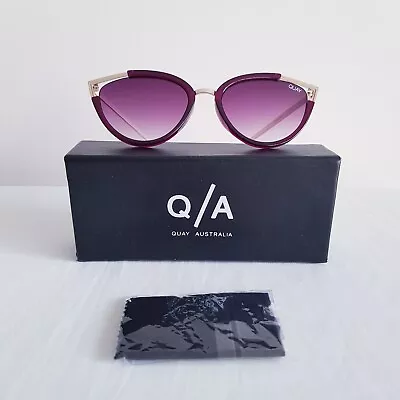 Authentic - Quay - Women's - Cat Eye - Magenta & Gold-tone Metal - Sunglasses  • $55