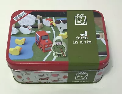 APPLES TO PEARS Gift In A Tin FARM Play Set Craft Kit Play Mat Toys Travel *NOTE • £10