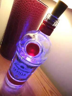 £5.99 • Buy Tanqueray Sevilla Gin Upcycled Clear Bottle LED Light. Man Cave. Wedding.