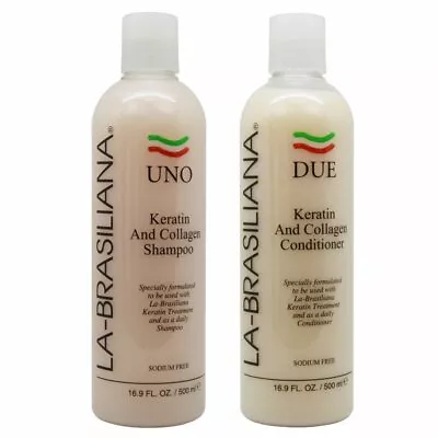 La Brasiliana UNO Keratin And Collagen Shampoo And DUE Conditioner - 16.9 Oz • $53