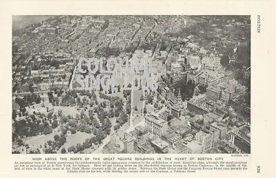 £14.50 • Buy Boston City View From Air Common State House C 1926 Photo Illustration Print 
