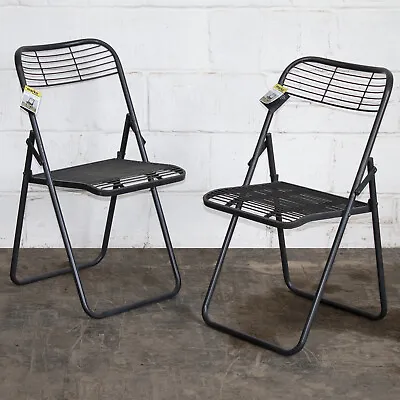 Folding Metal Chairs Rustic Vintage Industrial Style Desing Seating Furniture • £26.99