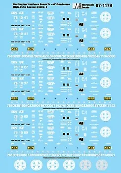 Microscale HO Scale Decals: Burlington Northern Santa Fe 50' Gunderson Hi-Cub... • $8.25