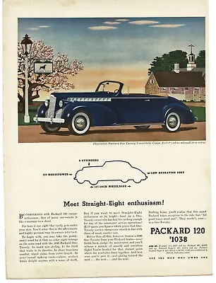 1940 Packard 120 Blue Convertible Coupe Artist Rendering Vintage Print Ad • $8.95