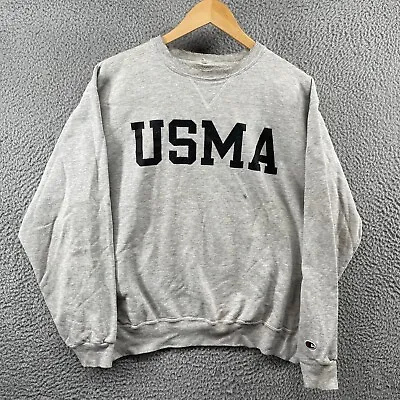 Vintage 90s Champion USMA Military Grey Crewneck Sweatshirt Size 25x27 Stains • $59.99