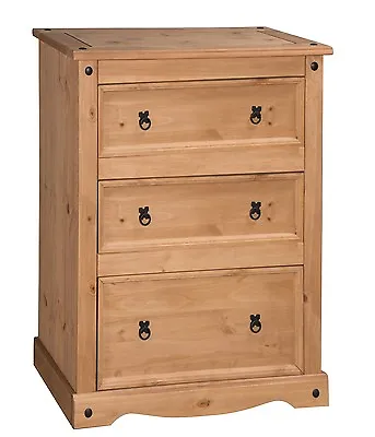 Corona Chest Of Drawers 3 Drawer Wide Solid Mexican Pine By Mercers Furniture® • £109.99