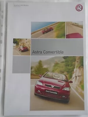 Vauxhall Astra Convertible Brochure 2003 Ed 1 UK Market • $7.47