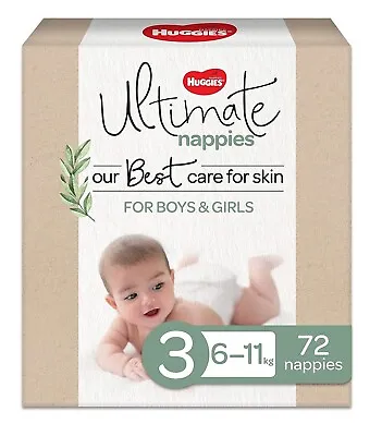 Huggies Ultimate Nappies For Boys And Girls Size 3 (6-11kg) 72 Count • $41.59