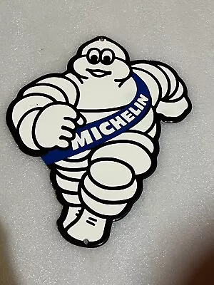 8 Inch Michelin Man  Tires Die Cut PORCELAIN ENAMEL SIGN Oil Gas • $69