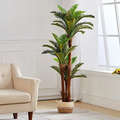 5FT Large Artificial Palm Tree Fake Tropical Plant In Pot Indoor Outdoor Decor • £59.95