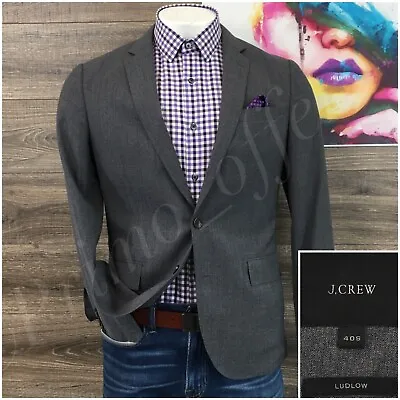 $69.95 • Buy J Crew Ludlow Mens Blazer Sport Coat Two Button Jacket Fresco Wool 40S (Flaw)