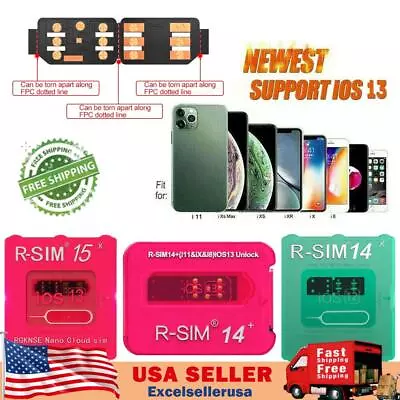 R-SIM15 SIM14+ Nano Unlock RSIM Card Fit For IPhone 11 Pro XS MAX XR 8 IOS14.7 E • $14.89