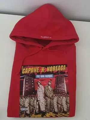 FW16 Supreme War Report Hooded Sweatshirt Red M Medium Hoodie Capone N Noreaga • £190