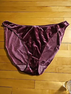 VTG SECRET TREASURES  HIGH LEG BIKINI PANTIES SZ 8 Velvet • $8.99