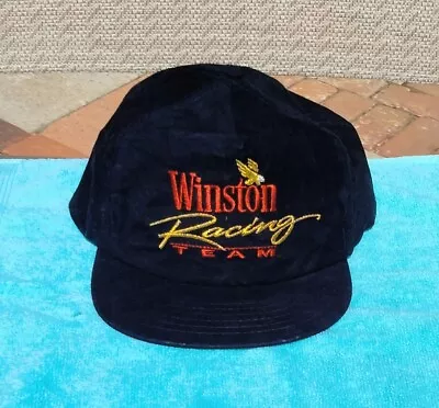 Vintage WINSTON RACING TEAM Snapback NASCAR Hat RAYON Velvetty RJR Stitched NOS • $14.99