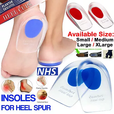 Heel Support Shoe Pads Gel Silicone Orthotic Plantar Care Insert Insoles Cushion • £3.38