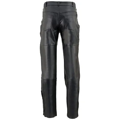Milwaukee Leather SH1150 Men's Black Leather Motorcycle Over Pants With Jean • $100