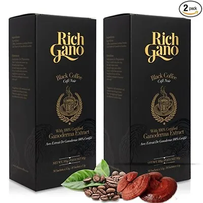 2 Boxes Richgano Gold Gourmet Black Coffee With Ganoderma Mushroom Extract • $36.99