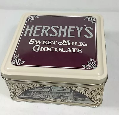 Hershey's Sweet Milk Chocolate 6  Square Tin Vintage 1990 Empty Tin • $6.80