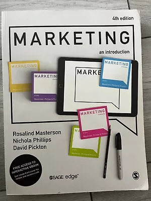 Marketing: An Introduction By David Pickton Rosalind Masterson Nichola... • £6