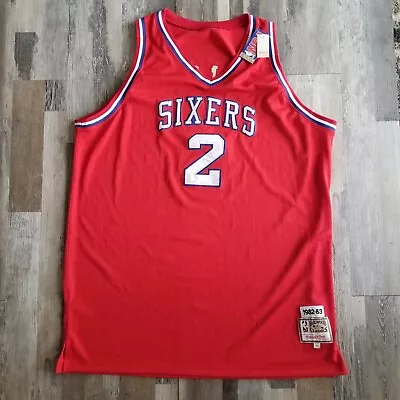 Mitchell & Ness Moses Malone Hardwood Classics Philadelphia 76ers Jersey Size 58 • $149.95