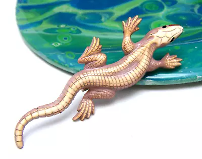 Unusual Vintage Celluloid Plastic Lizard Brooch Safety Pin Clasp • $18.74