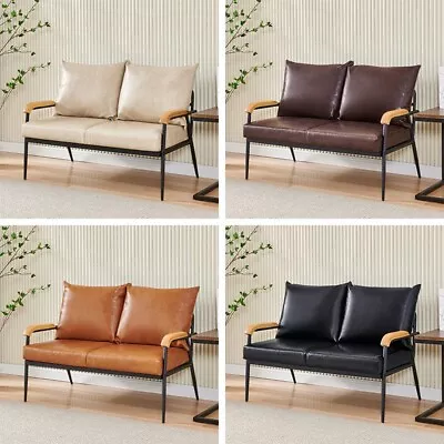 Modern Faux Leather Sofa Armchair Living Room Multi Color 2 Seat Couch Chair • $129.19