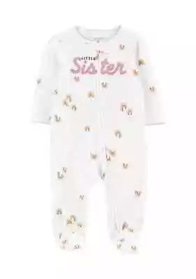 Baby Girls Little Sister 2-Way Zip Cotton Sleep & Play Bodysuit 3 Months • $8