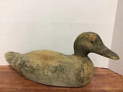 Antique Very Old Wooden Handcarved Duck Decoy   Saco Maine  • $295