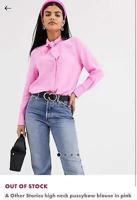 & Other Stories Pink High Neck Pussybow Blouse (36) • $30