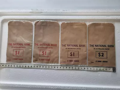 Vintage National Bank  $1 - 1 Cent $1 - 2 Cent & $2 - 5 Cent  Paper Money Bags • $6