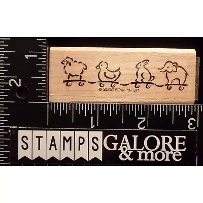 Stampin' Up! RUBBER STAMPS BABY ANNOUNCEMENT ANIMAL TRAIN DUCK BUNNY TOY #3054 • $1.99