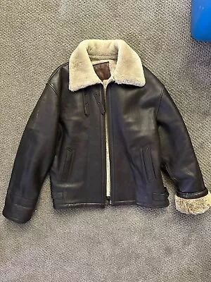 Vintage - Excellent Condition Shearling Oxford Leather Jacket Size 42 • $200