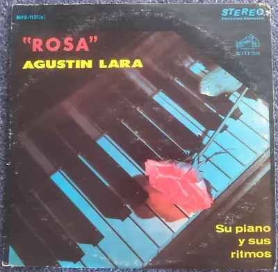 Augustin Lara / Su Piano Y Sus Ritmos ~ Rosa ~ Lp 1975 ~ Vg/vg+ • $10