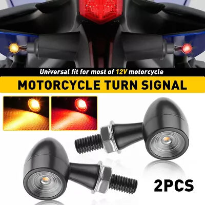 Motorcycle 2x LED Bullet Amber Red Turn Signal Brake Light For BMW Yamaha Honda • $14.99