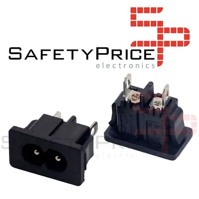 2x AC Power Connector IEC320 C8 Male Chassis 2.5A 250V 2 Pins BX-180 REF992 • £1.76