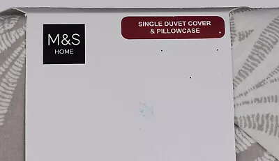 M&S Marks And Spencer Grey Single Duvet Cover With One Pillowcase In The Set • £19.99