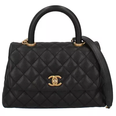 CHANEL Coco Handle XS 2WAY Handbag A92990 Caviar Skin WomenShoulder Bag Bl... • $8651.57